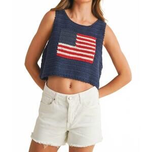 NEW KLESIS america knit tank in navy